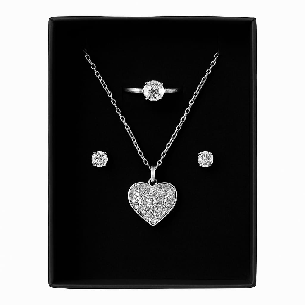 π¦ Butterfly Heart Pendant Jewelry Set β Elegant & Sparkling Design