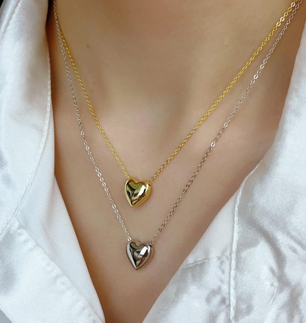 Stainless Steel Heart Shape Necklace | Love Heart Pendant Necklace | Girls & Women Fashion